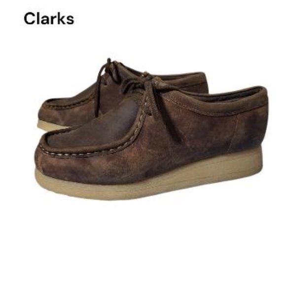 Clarks Wallabee Padmora Padmore Brown Leather Bees wax Oxford Loafer Women 7.5 - Picture 2 of 10